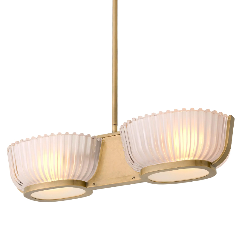 Люстра Eichholtz Chandelier Artos Double Латунь Белое матовое стекло Люстра Eichholtz Chandelier Artos Double Латунь Белое матовое стекло в Брянске | Loft Concept