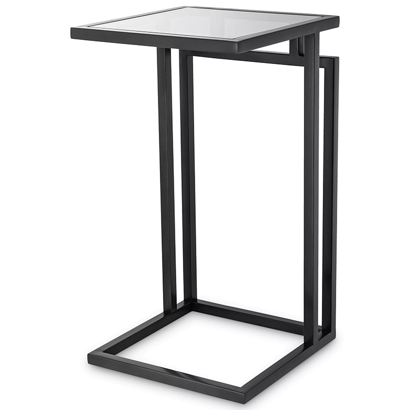 Приставной стол Eichholtz Side Table Marcus Black Черный Стекло Смок Приставной стол Eichholtz Side Table Marcus Black Черный Стекло Смок в Брянске | Loft Concept