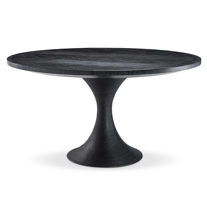 Обеденный стол Eichholtz DINING TABLE MELCHIOR ROUND black Черный Обеденный стол Eichholtz DINING TABLE MELCHIOR ROUND black Черный в Брянске | Loft Concept