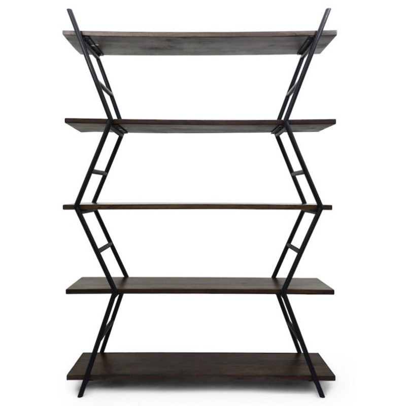 Стеллаж Industrial Zigzag Dark Wood Коричневый Черный Стеллаж Industrial Zigzag Dark Wood Коричневый Черный в Брянске | Loft Concept