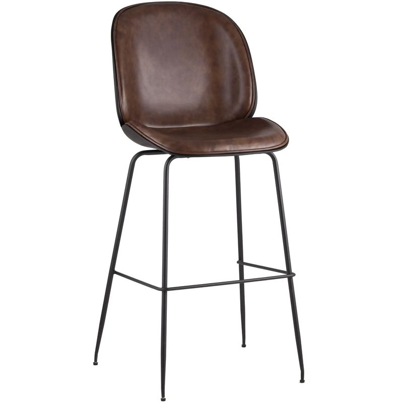 Стул Барный Винтажная Темно-Коричневыя Экокожа Vendramin Bar Chair Коричневый винтаж Черный Стул Барный Винтажная Темно-Коричневыя Экокожа Vendramin Bar Chair Коричневый винтаж Черный в Брянске | Loft Concept