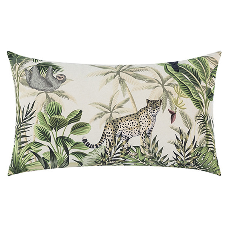 Декоративная подушка Rainforest Animals Cushion Бежевый Зеленый Серый Декоративная подушка Rainforest Animals Cushion Бежевый Зеленый Серый в Брянске | Loft Concept