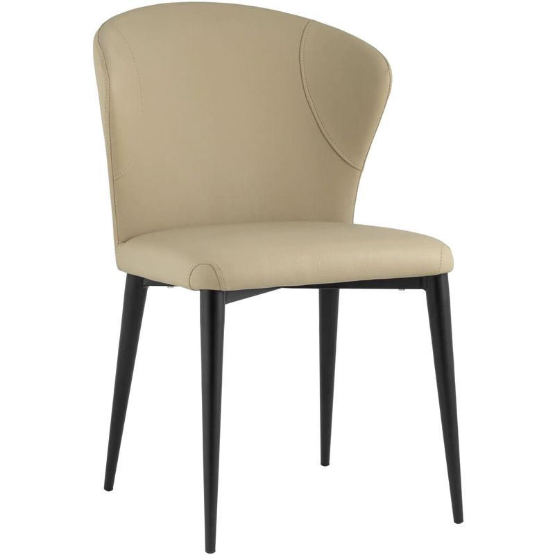 Стул Enigma Chair Бежевая Экокожа Бежевый Черный Стул Enigma Chair Бежевая Экокожа Бежевый Черный в Брянске | Loft Concept