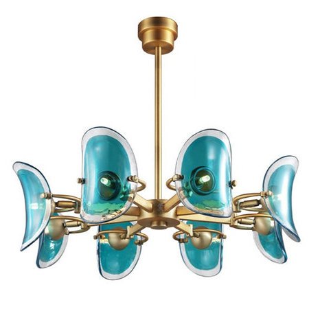 Люстра Lily Turquoise Glass circle Глянцевое золото Бирюзовый Люстра Lily Turquoise Glass circle Глянцевое золото Бирюзовый в Брянске | Loft Concept