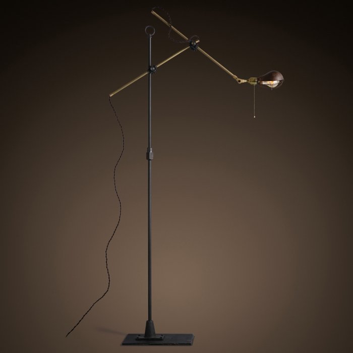 Напольный светильник Steampunk Extension Pole Floor 2 Латунь Черный Напольный светильник Steampunk Extension Pole Floor 2 Латунь Черный в Брянске | Loft Concept