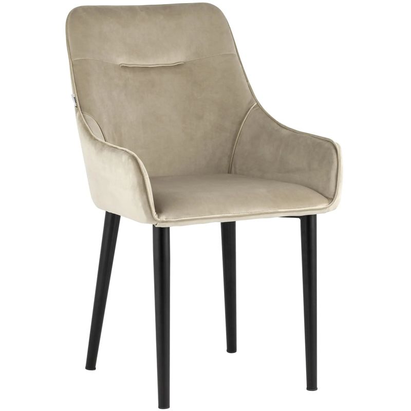 Стул Joan Chair Бежевый Велюр Бежевый Черный Стул Joan Chair Бежевый Велюр Бежевый Черный в Брянске | Loft Concept