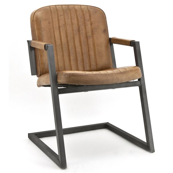 Кожаный стул Bar Stool Leather Zagreb Коричневый винтаж Винтажный черный Серый в Брянске | Loft Concept 