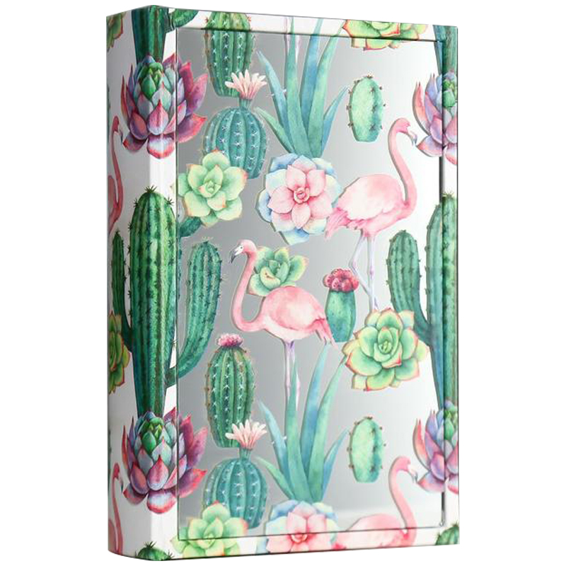 Шкатулка-книга Flamingos and Cacti Mirror Book Box Белый Зеленый Розовый Шкатулка-книга Flamingos and Cacti Mirror Book Box Белый Зеленый Розовый в Брянске | Loft Concept