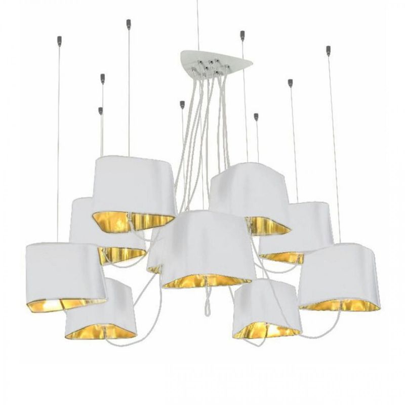 Люстра Designheure Lighting White 10 плафонов Белый Золотой Люстра Designheure Lighting White 10 плафонов Белый Золотой в Брянске | Loft Concept