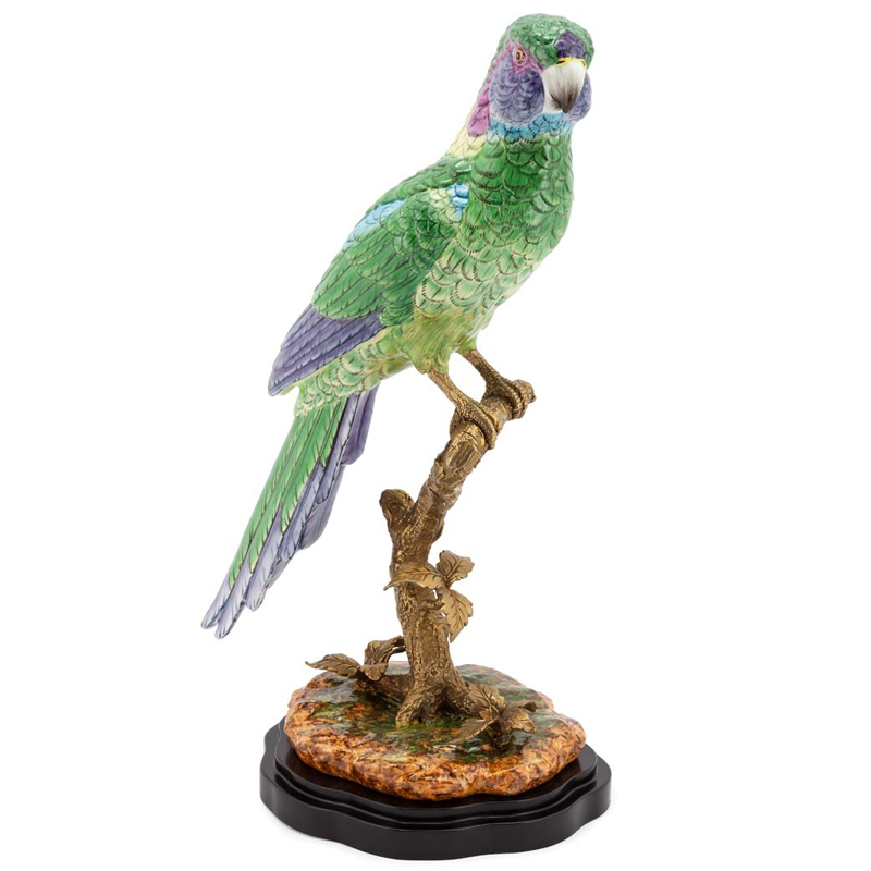 Статуэтка PARROT ATLANTIDE SINGLE BRANCH Мульти Бронза Черный Статуэтка PARROT ATLANTIDE SINGLE BRANCH Мульти Бронза Черный в Брянске | Loft Concept