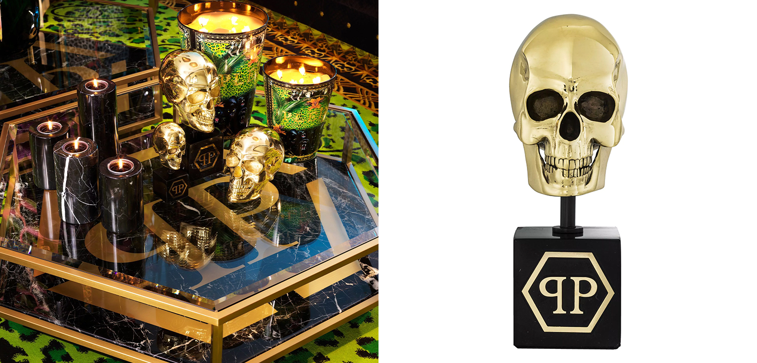 Статуэтка Philipp Plein Gold Skull S - фото