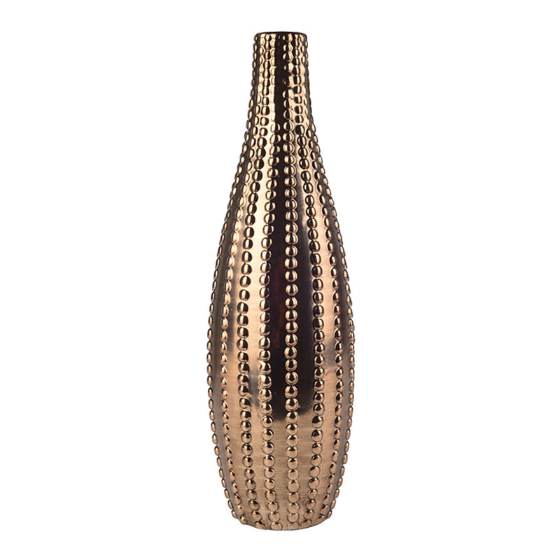 Ваза Ribbed Vase Narrow Throat bronze-gold 34 Ваза Ribbed Vase Narrow Throat bronze-gold 34 в Брянске | Loft Concept