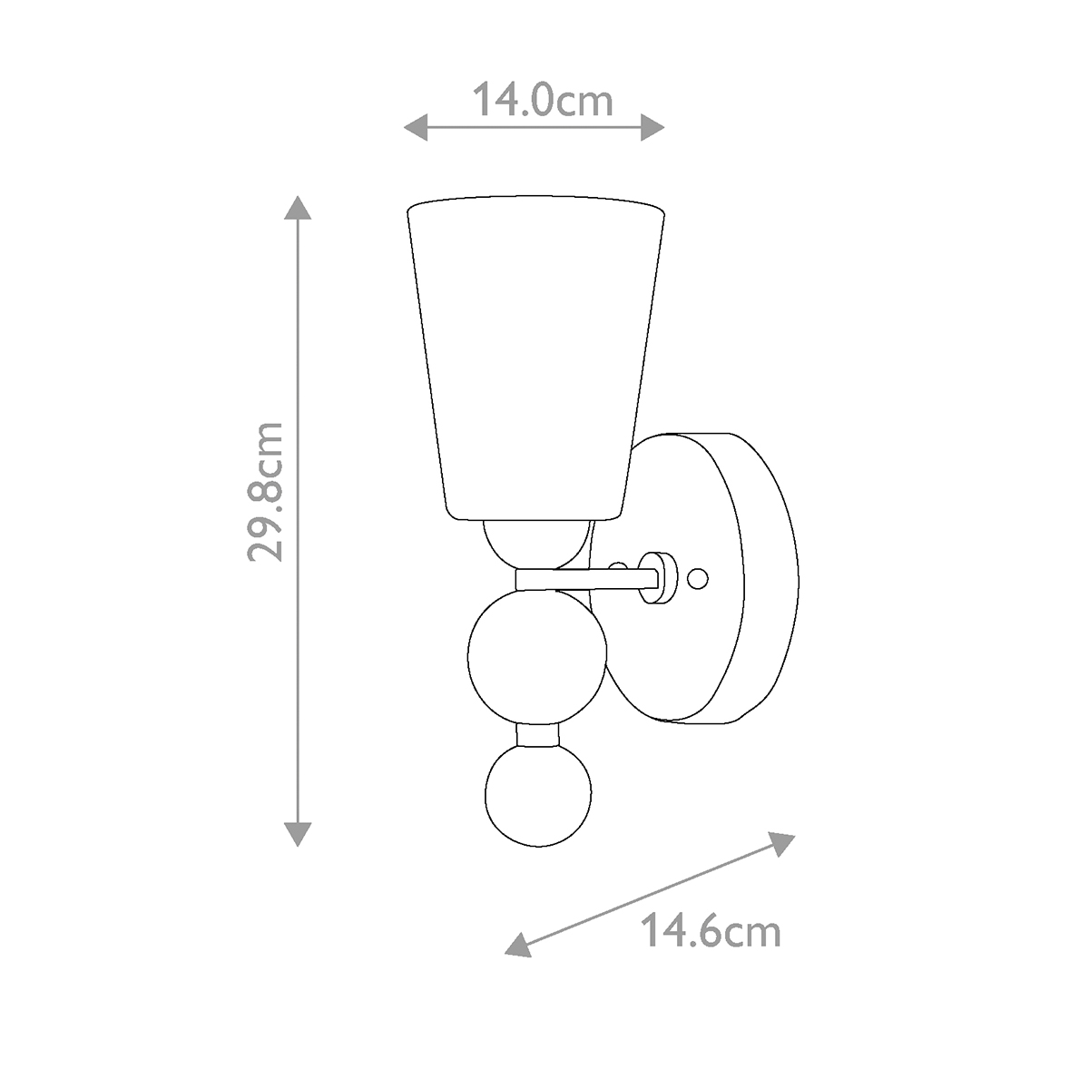 Бра с белым матовым стеклянным плафоном и тремя декоративными шарами Hinkley в Брянске