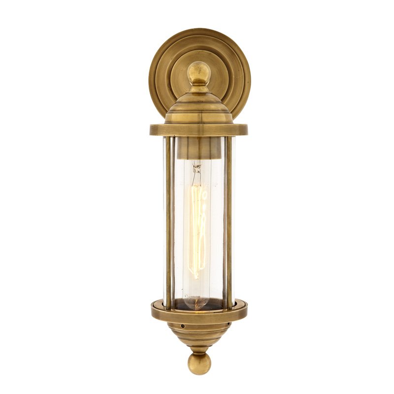 Бра Eichholtz Wall Lamp Clayton Brass Латунь Прозрачное Стекло Бра Eichholtz Wall Lamp Clayton Brass Латунь Прозрачное Стекло в Брянске | Loft Concept