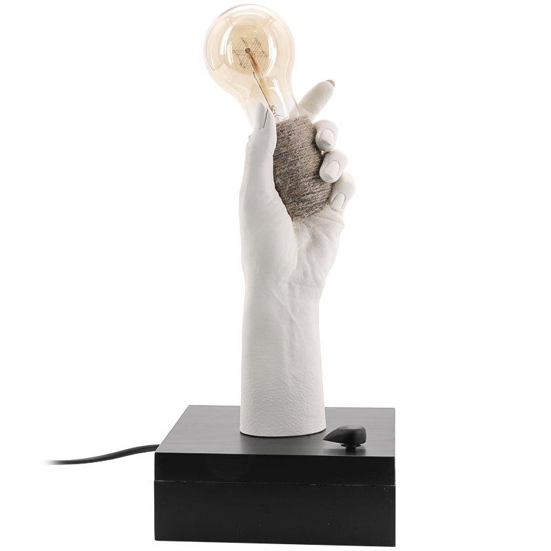 Настольная лампа Table Lamp Sculpture Arm Белый Черный Настольная лампа Table Lamp Sculpture Arm Белый Черный в Брянске | Loft Concept