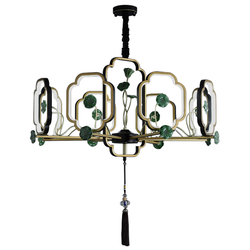 Люстра Lotus Fruit Chandelier Черный Зеленый Золотой Люстра Lotus Fruit Chandelier Черный Зеленый Золотой в Брянске | Loft Concept