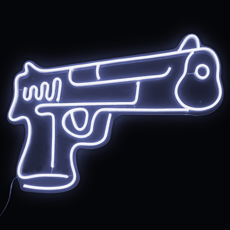 Неоновая настенная лампа Gun Neon Wall Lamp Белый Прозрачный Неоновая настенная лампа Gun Neon Wall Lamp Белый Прозрачный в Брянске | Loft Concept