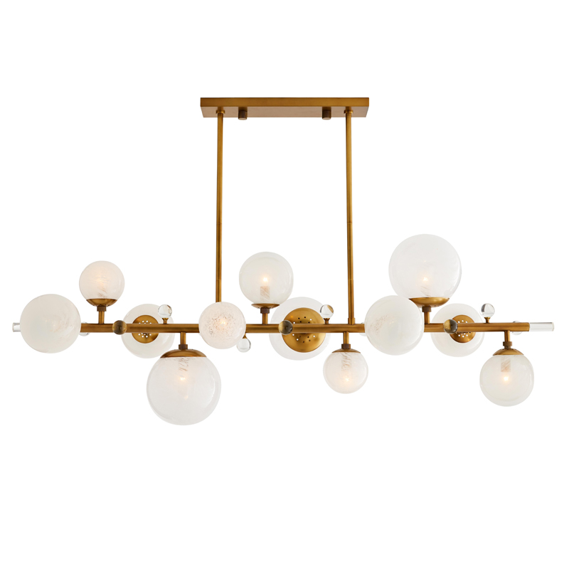 Люстра Arteriors TROON CHANDELIER Золотой Прозрачный Белый в Брянске | Loft Concept 