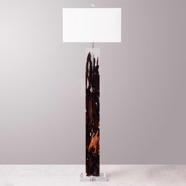 Торшер Lampadaire Kisimi Acrylic glass dark Белый Коричневый Торшер Lampadaire Kisimi Acrylic glass dark Белый Коричневый в Брянске | Loft Concept