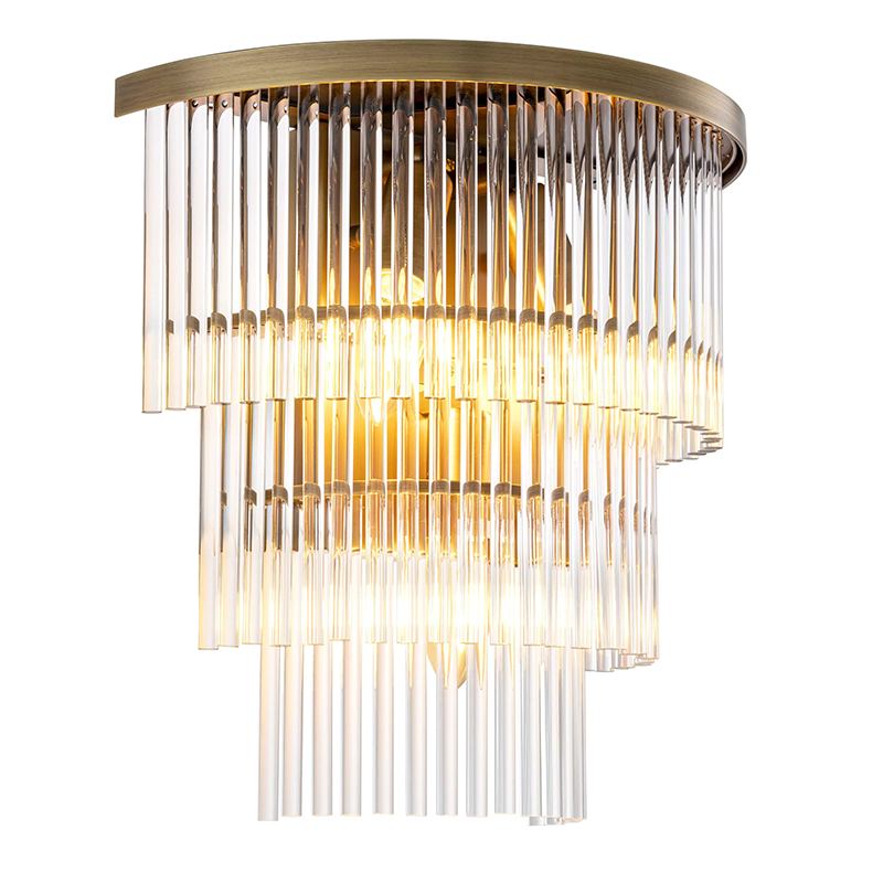 Бра Eichholtz Wall Lamp East Brass Прозрачное Стекло Латунь в Брянске | Loft Concept 