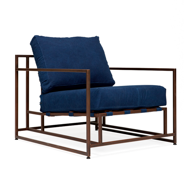Кресло Kenn X Miller armchair Indigo and copper denim Индиго Кресло Kenn X Miller armchair Indigo and copper denim Индиго в Брянске | Loft Concept