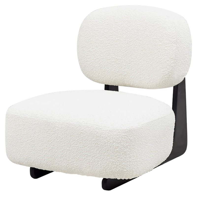 Кресло Millie White Boucle Armchair Белый Черный Кресло Millie White Boucle Armchair Белый Черный в Брянске | Loft Concept
