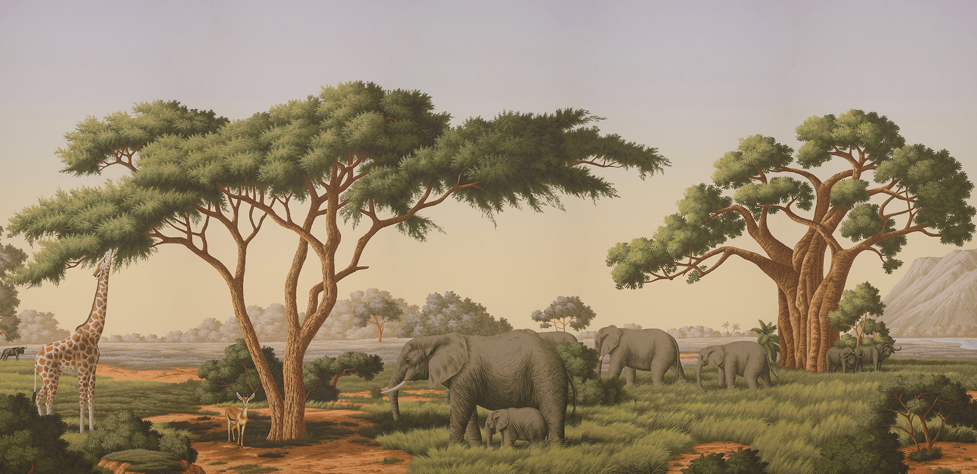Обои ручная роспись African Savannah Amarelo on scenic paper Обои ручная роспись African Savannah Amarelo on scenic paper - постер Loft-Concept в Брянске