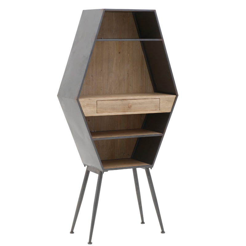 Стеллаж Rhombus Wood Rack Бежевый Черный Стеллаж Rhombus Wood Rack Бежевый Черный в Брянске | Loft Concept