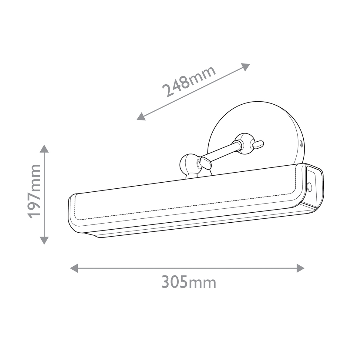 Светильник для картин цвет винтажная латунь с прямоугольным плафоном из кожи черного цвета Alora в Брянске