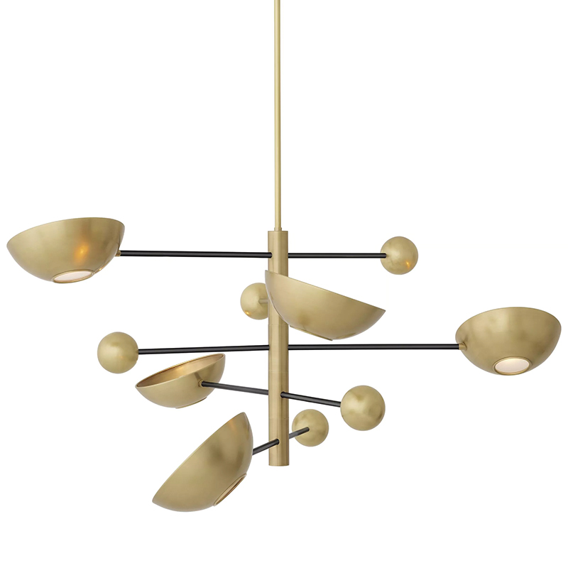 Люстра Eichholtz Chandelier Salinas Белое матовое стекло Латунь Люстра Eichholtz Chandelier Salinas Белое матовое стекло Латунь в Брянске | Loft Concept