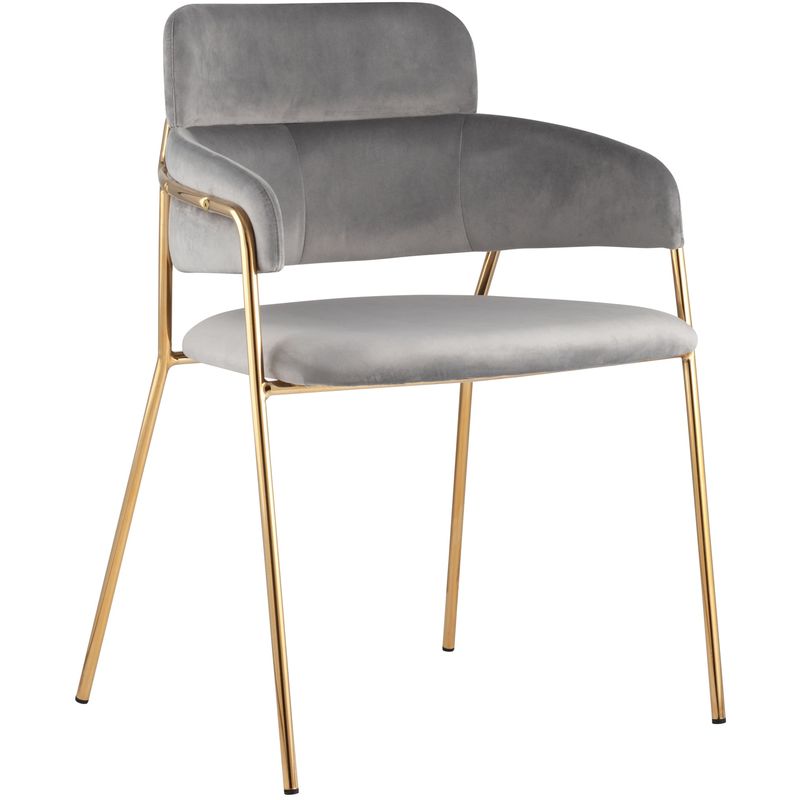 Стул Polina chair Светло-Серый Велюр Светло-серый Золотой Стул Polina chair Светло-Серый Велюр Светло-серый Золотой в Брянске | Loft Concept