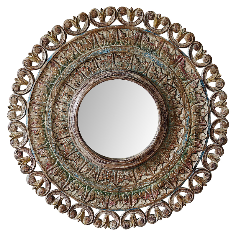 Зеркало в резной раме Manjula Grey Mango Carved Mirror Бежевый Мульти Зеркало в резной раме Manjula Grey Mango Carved Mirror Бежевый Мульти в Брянске | Loft Concept