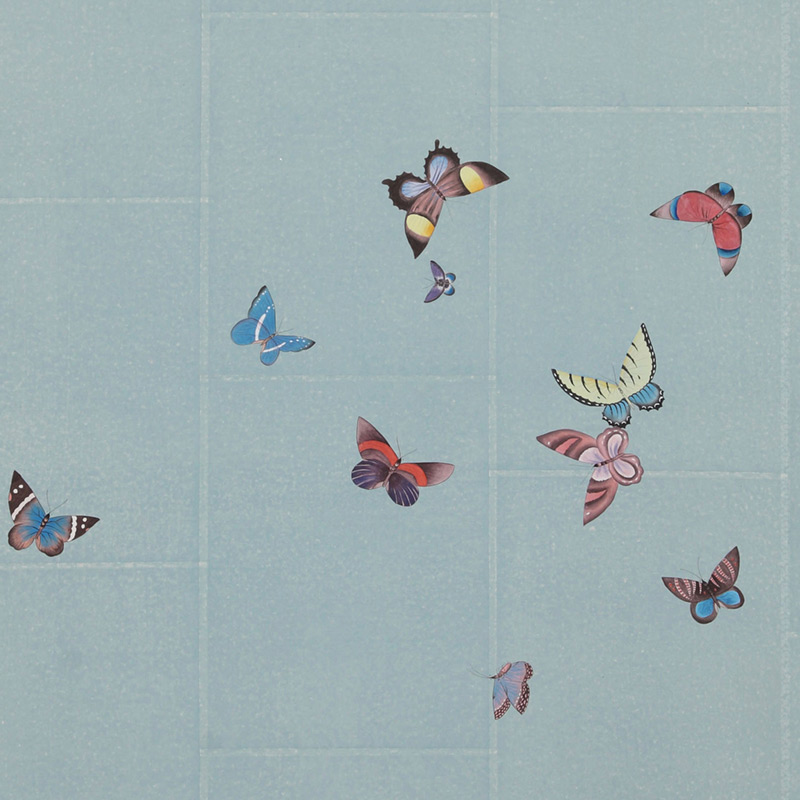 Обои ручная роспись Butterflies Icarus on Azure India tea paper Обои ручная роспись Butterflies Icarus on Azure India tea paper в Брянске | Loft Concept