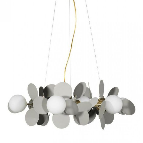 Люстра MATISSE Chandelier circle Gray диаметр 70 Серый Золотой Белый Люстра MATISSE Chandelier circle Gray диаметр 70 Серый Золотой Белый в Брянске | Loft Concept