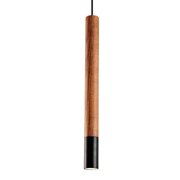 Подвесной светильник Trumpet Wood Black Pendant Lamp Коричневый Черный Подвесной светильник Trumpet Wood Black Pendant Lamp Коричневый Черный в Брянске | Loft Concept