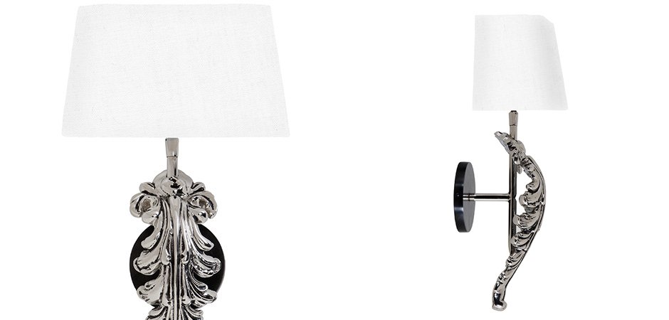 Бра Eichholtz Wall Lamp Beau Site Nickel+White Бра Eichholtz Wall Lamp Beau Site Nickel+White - Loft-Concept в Брянске