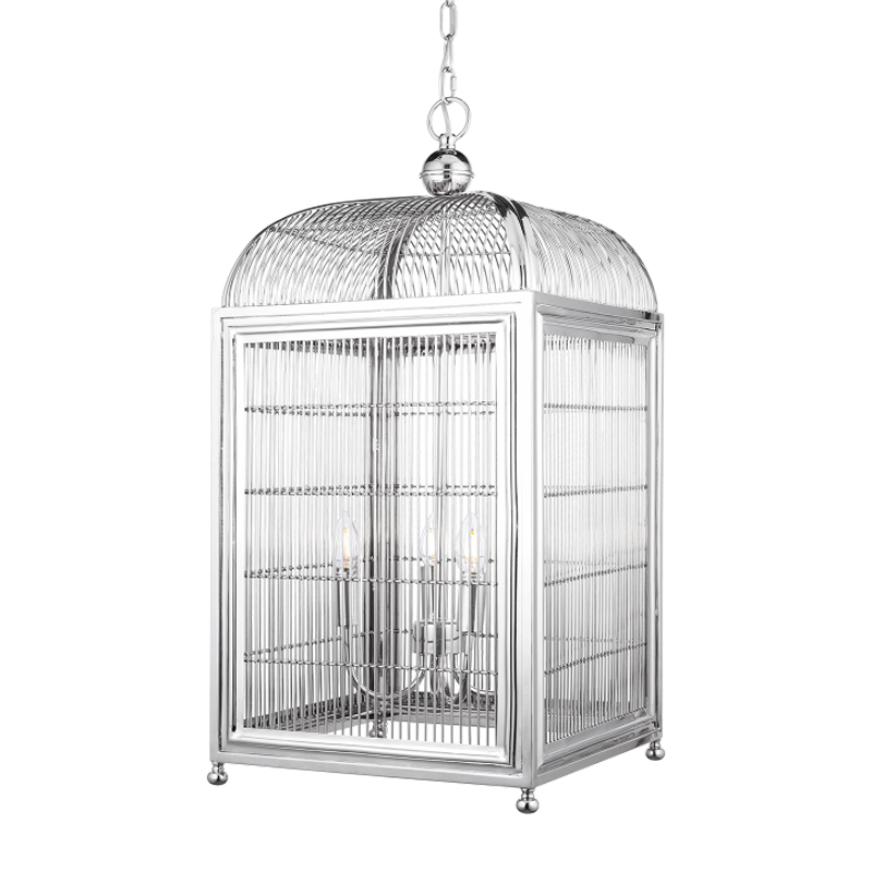 Люстра клетка Bird cage chrome Lantern Falcon Хром Люстра клетка Bird cage chrome Lantern Falcon Хром в Брянске | Loft Concept