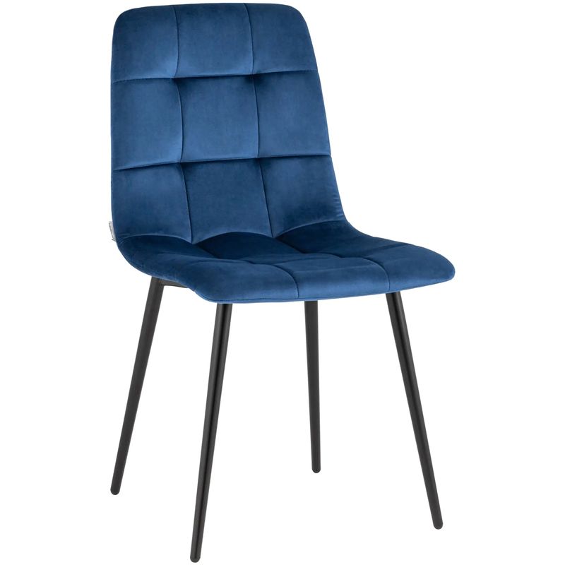 Стул NANCY Chair Синий Велюр Синий Черный Стул NANCY Chair Синий Велюр Синий Черный в Брянске | Loft Concept