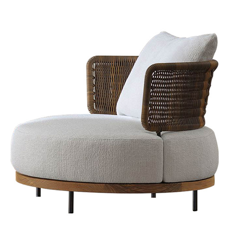 Кресло Round Lounge Chair Светло-серый Коричневый Кресло Round Lounge Chair Светло-серый Коричневый в Брянске | Loft Concept