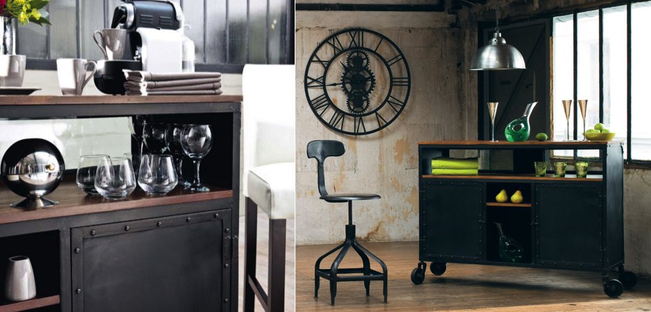 Комод в стиле Индастриал на колёсах Industrial Bar Oak Chest Комод в стиле Индастриал на колёсах Industrial Bar Oak Chest - Loft-Concept в Брянске