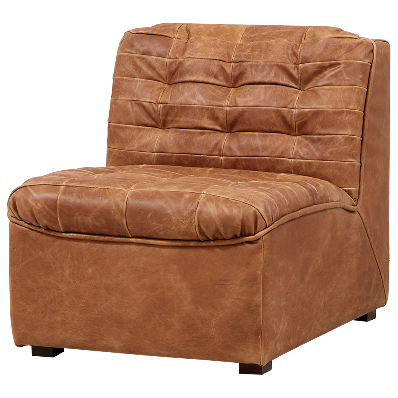 Модульное кожаное кресло Maxence Lounge Leather Armchair Коричневый Модульное кожаное кресло Maxence Lounge Leather Armchair Коричневый в Брянске | Loft Concept