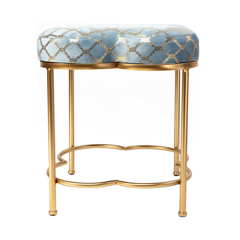 Пуф PUF Frame of Clover & Upholstery Gold Mesh голубой Голубой Золотой в Брянске | Loft Concept 