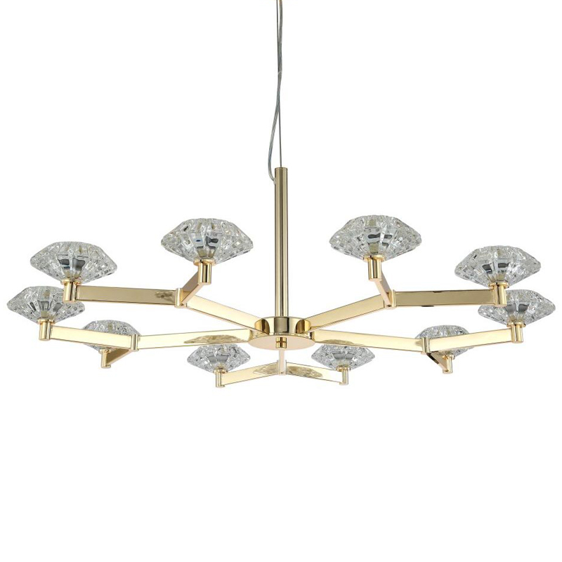 Люстра Yerker Chandelier Gold 10 Глянцевое золото Прозрачный Люстра Yerker Chandelier Gold 10 Глянцевое золото Прозрачный в Брянске | Loft Concept