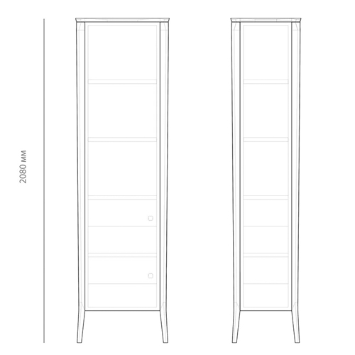 Витрина правая из массива дуба с 5-ю полками и 2-мя ящиками Tasteful Furniture в Брянске