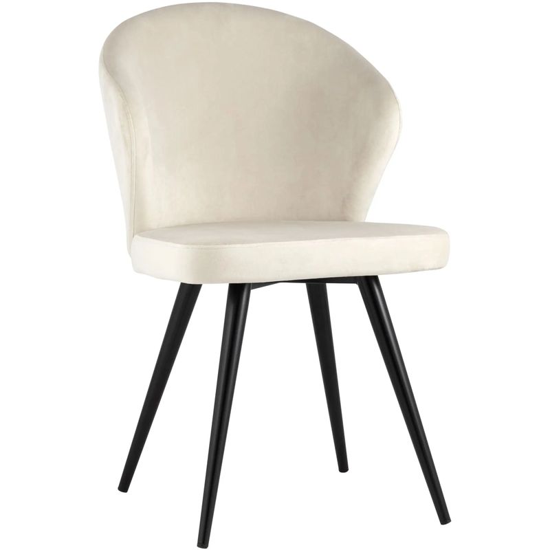 Стул Кремовый Бархат Volante Chair Кремовый Черный Стул Кремовый Бархат Volante Chair Кремовый Черный в Брянске | Loft Concept