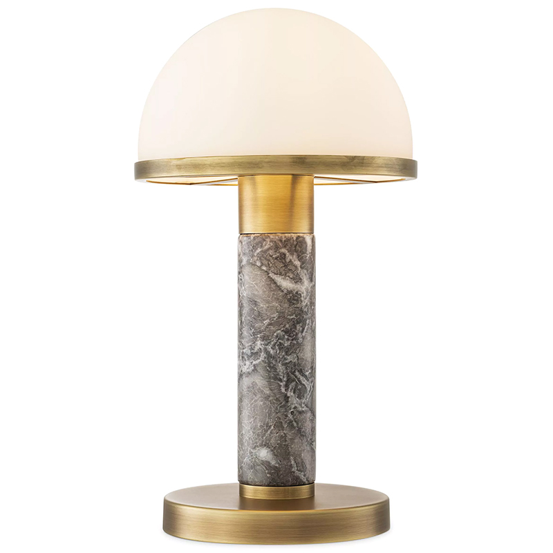 Настольная лампа Eichholtz Table Lamp Ziegel Белый Серый Латунь Настольная лампа Eichholtz Table Lamp Ziegel Белый Серый Латунь в Брянске | Loft Concept