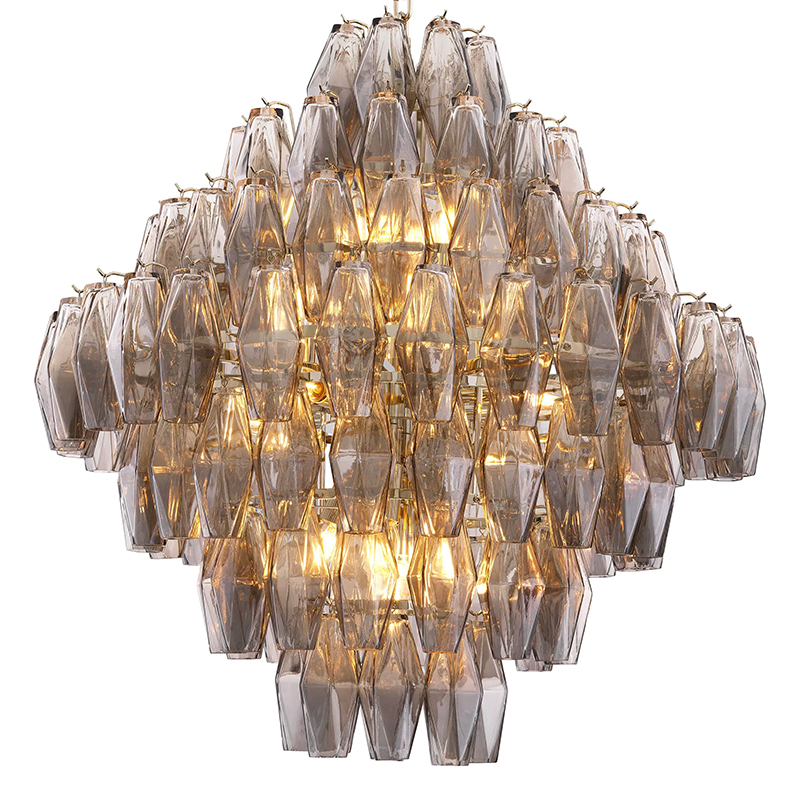 Люстра Eichholtz Chandelier Benini L Стекло Смок Никель Люстра Eichholtz Chandelier Benini L Стекло Смок Никель в Брянске | Loft Concept