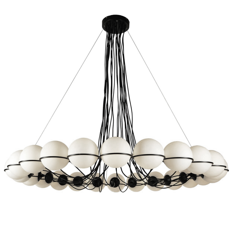 Люстра Gino Sarfatti Model 2109 24 Lamp Черный Прозрачный белый Люстра Gino Sarfatti Model 2109 24 Lamp Черный Прозрачный белый в Брянске | Loft Concept