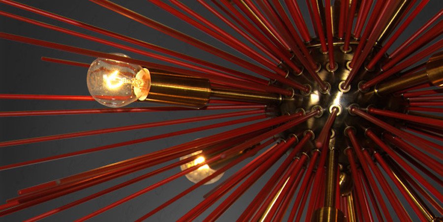 Люстра ASTRA Chandelier Sputnik Red and Brass Люстра ASTRA Chandelier Sputnik Red and Brass - Loft-Concept в Брянске