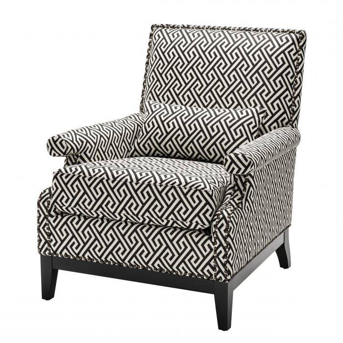 Кресло Eichholtz Chair Goldoni Black Черно-белый Черный Кресло Eichholtz Chair Goldoni Black Черно-белый Черный в Брянске | Loft Concept